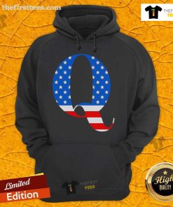 Official Qanon The Big Q Hoodie featuring bold logo design, perfect for fans of the Qanon movement and stylish casual wear.