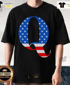 Official Qanon The Big Q T-Shirt featuring bold graphics and patriotic colors, perfect for Qanon supporters.