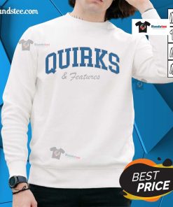 Official Quirks and Features Cars and Bids sweatshirt featuring a stylish design for car enthusiasts and collectors.