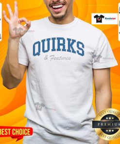 Alt Text: Official Quirks And Features Cars And Bids T-Shirt featuring a stylish design for car enthusiasts.