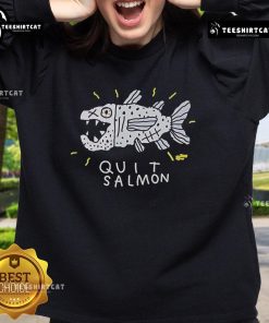 Alt Text: Official Quit Salmon Tom Ohern Bob Brown Foundation sweatshirt featuring logo and eco-friendly design.