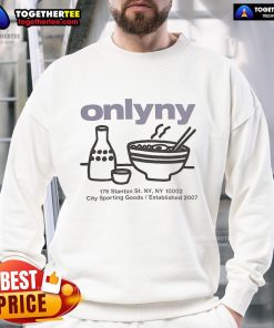 Alt Text: Official Ramen Directory sweatshirt from City Sporting Goods, established 2007, 176 Stanton St, NY, Summer 2025.