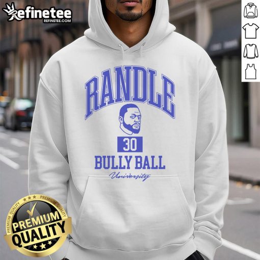 Official Randle 30 Bully Ball University Hoodie featuring bold graphics and a comfortable fit for sports enthusiasts.