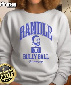 Alt Text: Official Randle 30 Bully Ball University Sweatshirt in navy blue, featuring a bold logo and comfortable fit for fans.