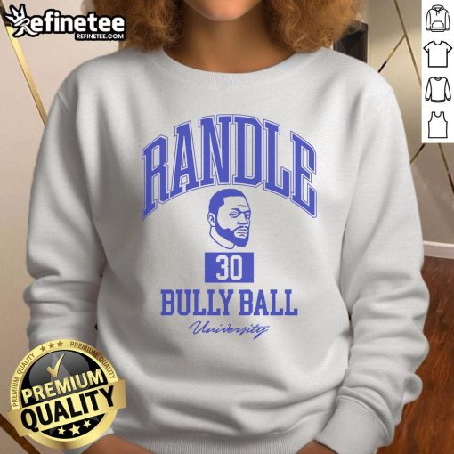 Alt Text: Official Randle 30 Bully Ball University Sweatshirt in navy blue, featuring a bold logo and comfortable fit for fans.