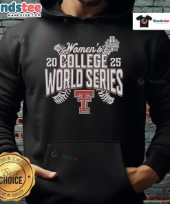 Official Red Texas Tech Red Raiders 2025 NCAA Softball Women's College World Series Cut-Off Hoodie in vibrant red.