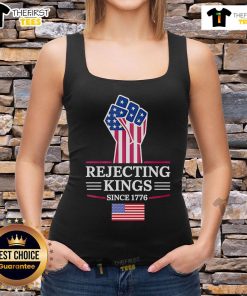 Official Rejecting Kings Since 1776 Tank Top featuring bold graphic design, perfect for casual and patriotic wear.