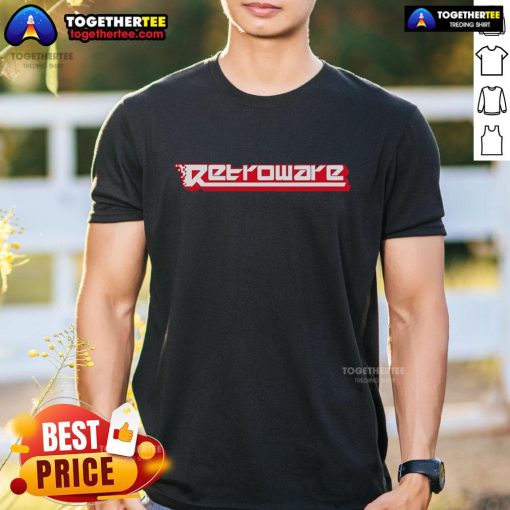 Alt Text: Official Retroware logo t-shirt featuring a vintage design, perfect for retro gaming enthusiasts and fashion lovers.