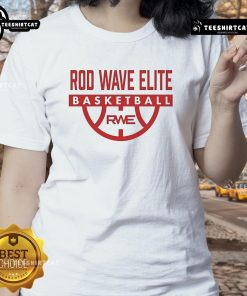 Alt Text: Official Rod Wave Elite Basketball RWE Ladies Tee featuring stylish design and comfortable fit for fans.