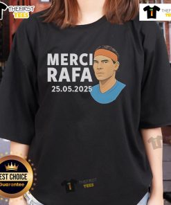Official Roland Garros Merci Rafa Ladies Tee featuring a stylish design celebrating Rafael Nadal's legacy.