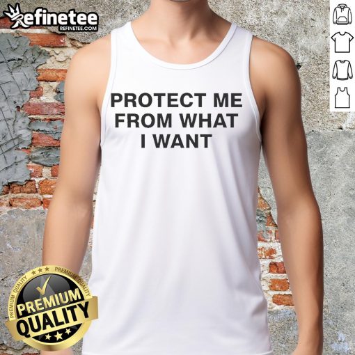 Alt Text: Official Rosalia Protect Me From What I Want tank top featuring bold graphics and stylish design for fans.