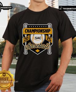 Alt Text: Official Sac Baseball Championship 2025 T-Shirt featuring vibrant graphics and team logos for fans and players.