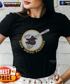 Alt Text: Official San Diego Padres 69 Ladies Tee featuring vibrant team colors and a stylish design for female fans.