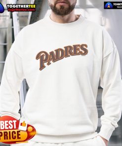 Official San Diego Padres jersey logo on a stylish 85 sweatshirt, perfect for fans showcasing team spirit.
