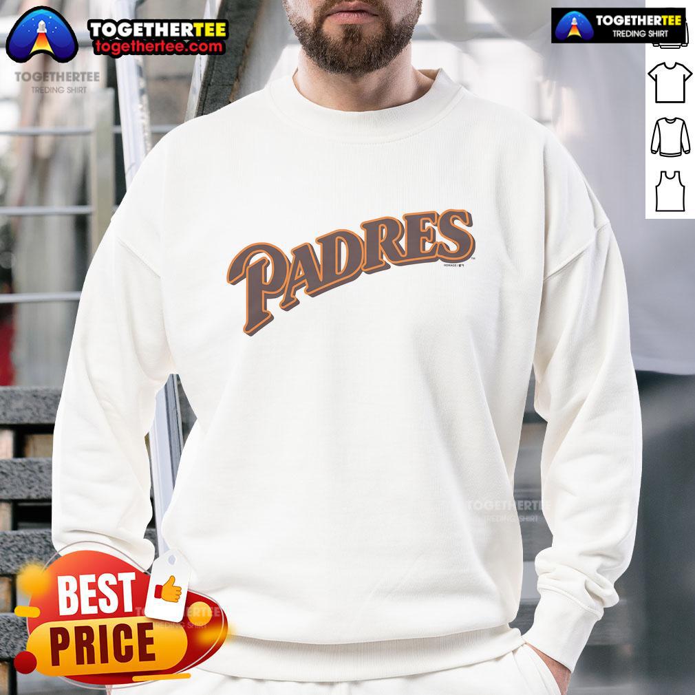 Official San Diego Padres Jersey Logo '85 Sweatshirt Official San Diego Padres jersey logo on a stylish 85 sweatshirt, perfect for fans showcasing team spirit.