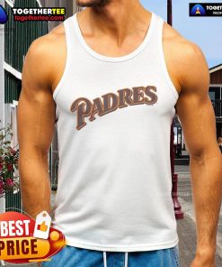 Official San Diego Padres jersey logo on an 85 tank top, perfect for baseball fans and summer wear.