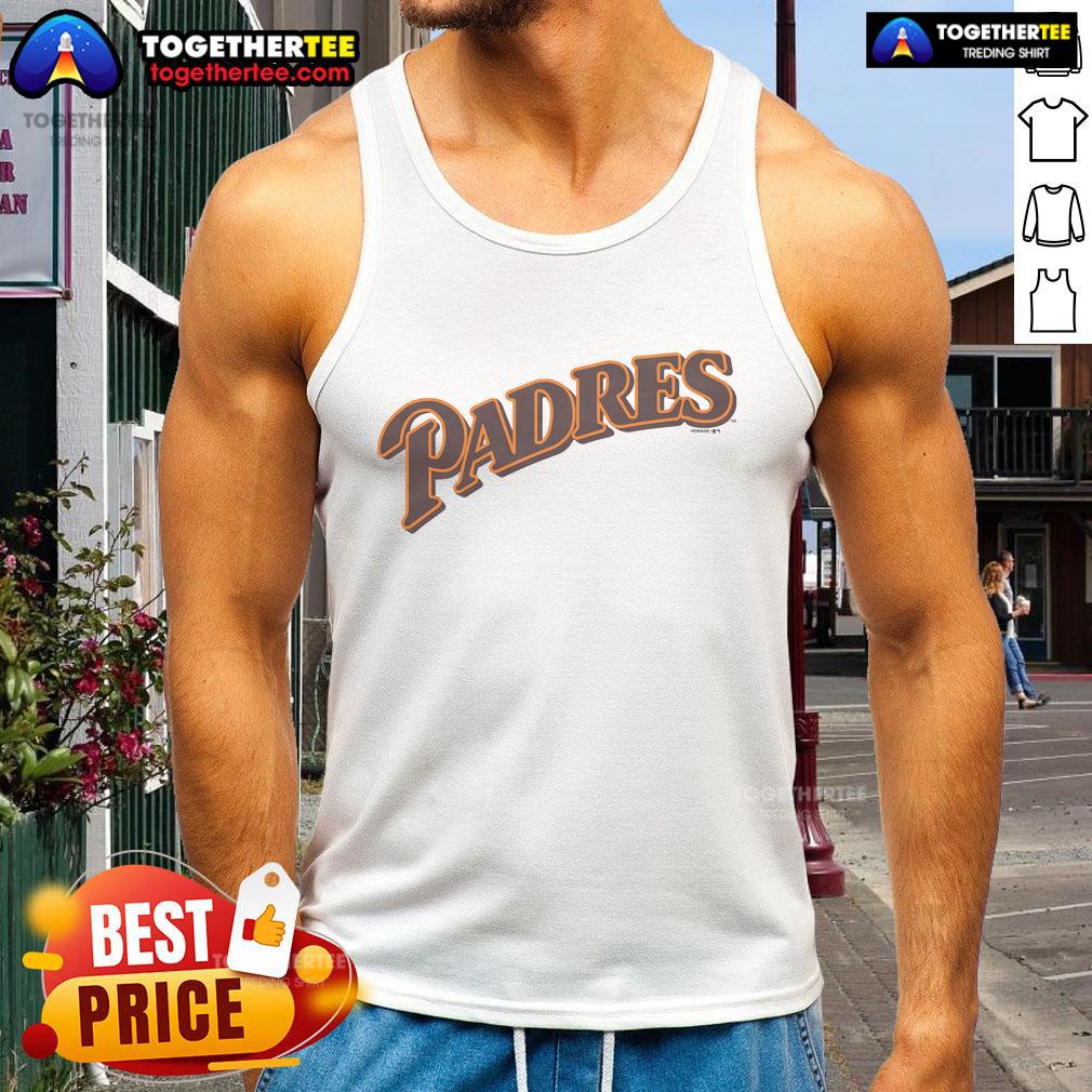 Official San Diego Padres Jersey Logo '85 Tank Top Official San Diego Padres jersey logo on an 85 tank top, perfect for baseball fans and summer wear.