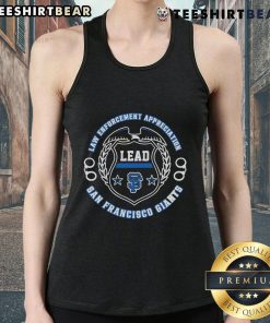 Official San Francisco Giants Law Enforcement Appreciation Day 2025 tank top featuring team logo and event graphics.