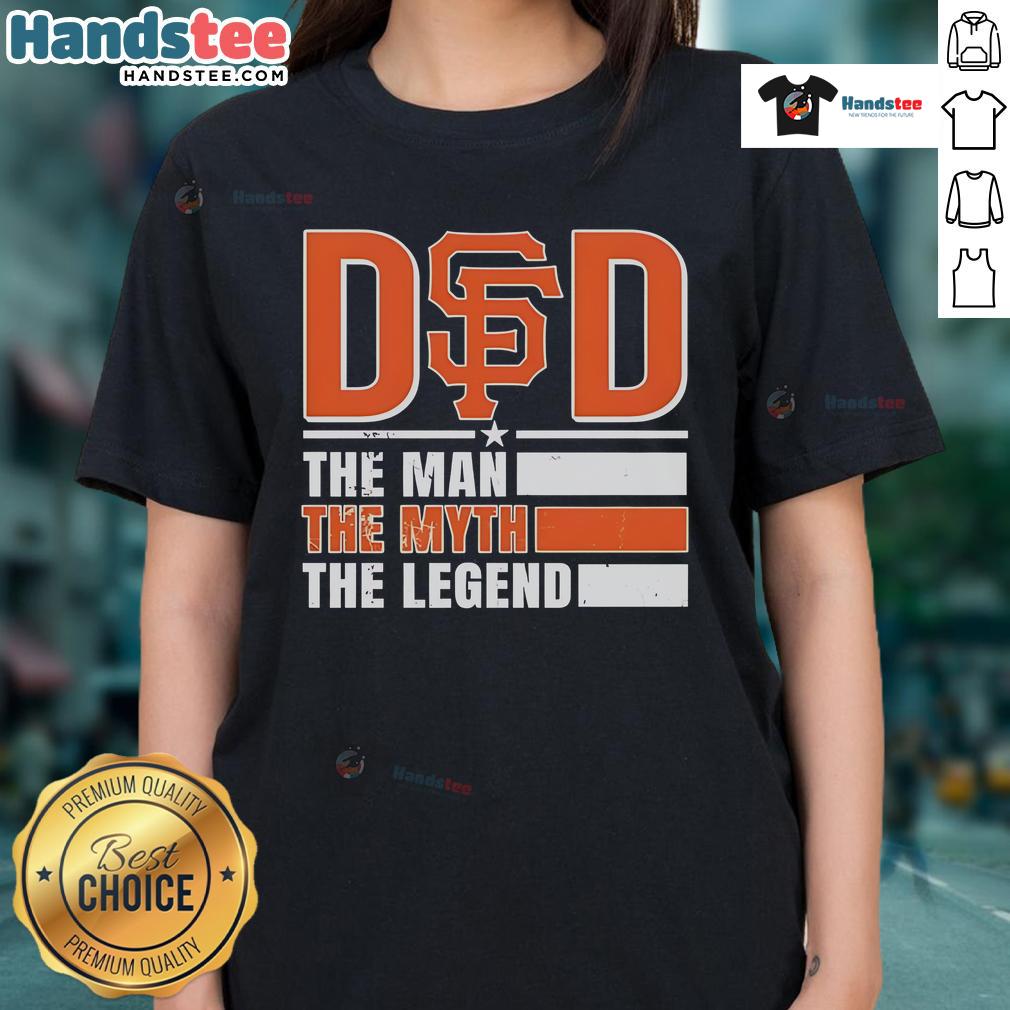 Official San Francisco Giants The Man The Myth The Legend Ladies Tee Official San Francisco Giants 'The Man The Myth The Legend' ladies tee showcasing team pride and stylish design.