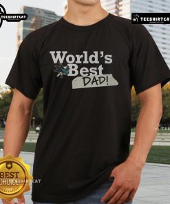 Alt Text: Official San Jose Sharks Worlds Best Dad T-Shirt featuring team colors and logo, perfect for proud hockey dads.