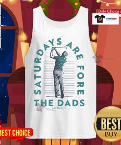 Alt Text: Official Saturdays Are For The Dads Golf Tank Top in black, perfect for golf outings and casual summer wear.