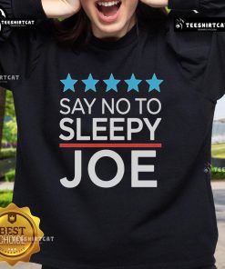 Official Say No to Sleepy Joe Anti-Biden Trump Supporter Sweatshirt in bold graphics, perfect for political rallies and events.