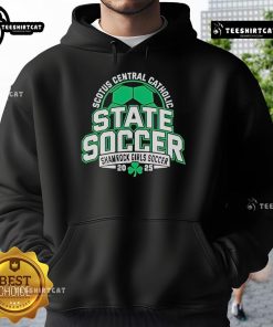 Official SCOTUS Central Catholic State Soccer Shamrock Girls Soccer 2025 Hoodie in green with logo design.