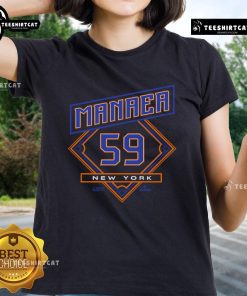 Official Sean Manaea 59 MLBPA New York Ladies Tee featuring vibrant design and comfortable fit for fans.