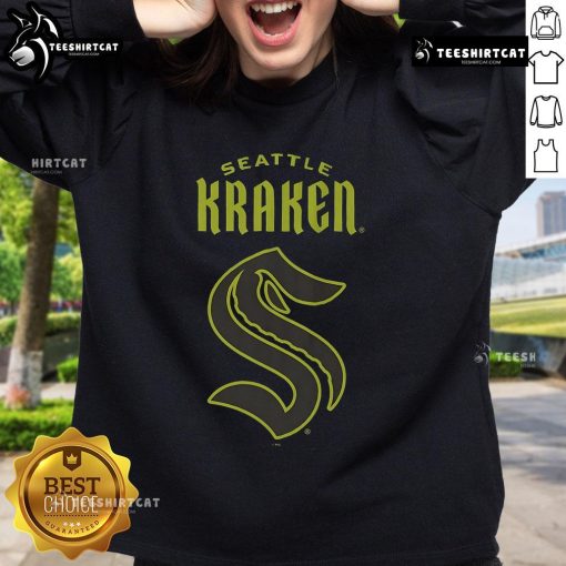 Official Seattle Kraken highlight reel sweatshirt featuring team logo and vibrant colors, perfect for fans.