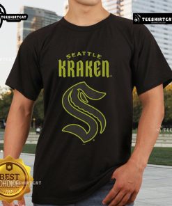 Official Seattle Kraken Highlight Reel T-Shirt featuring team logo and vibrant graphics for fans and sports enthusiasts.