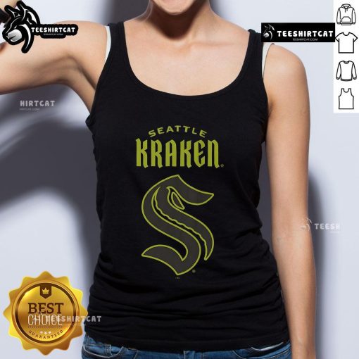 Official Seattle Kraken highlight reel tank top featuring team logo and vibrant design for fans and players.
