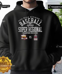 2025 NCAA Division II Baseball Super Regional hoodie featuring Seton Hill Griffins vs East Stroudsburg Warriors design.