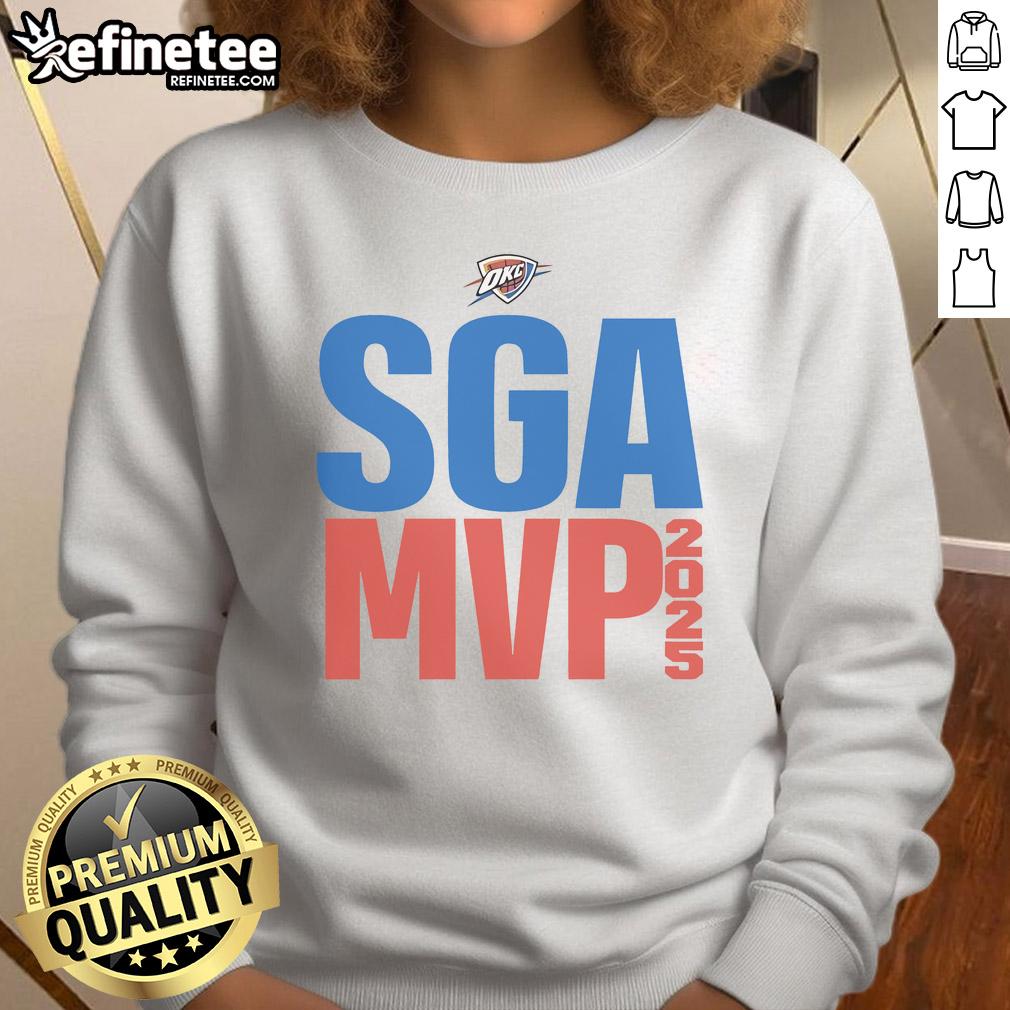 Official Sga Shai Gilgeous Alexander Okc Thunder 2025 Nba Mvp Sweatshirt Shai Gilgeous-Alexander 2025 NBA MVP sweatshirt for OKC Thunder fans, featuring official team colors and logo.