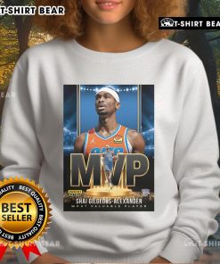 Official Shai Gilgeous-Alexander MVP sweatshirt for the 2024-2025 NBA Most Valuable Player, showcasing team pride.
