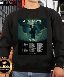 Official Shinedown Tour 2025 poster design featured on a stylish sweatshirt, perfect for fans and concert-goers.