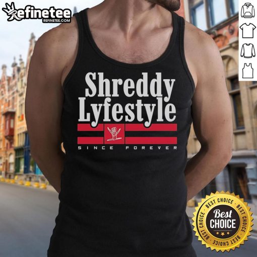 Alt Text: Official Shreddy Lifestyle Since Forever Cowboy Tank Top featuring a stylish cowboy graphic on a casual black tank.
