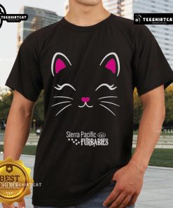 Official Sierra Pacific Furbabies Happy Kitty T-Shirt featuring a playful cat design, perfect for cat lovers.