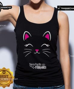 Happy kitty tank top from Official Sierra Pacific Furbabies featuring a playful cat design, perfect for pet lovers.