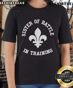 Official Sister of Battle In Training Ladies Tee featuring a stylish design for female Warhammer 40k enthusiasts.