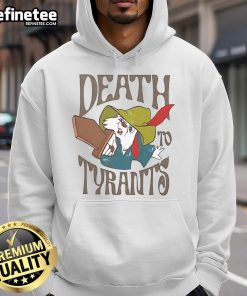 Official Skippy Rabbit Death to Tyrants Robin Hood Disney Hoodie featuring vibrant graphics and cozy design.