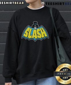 Official Slash Batman sweatshirt featuring bold graphics, perfect for fans of superhero apparel and casual streetwear.