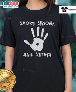 Official Smoke Skooma Hail Sithis Ladies Tee featuring unique design and comfortable fit for fans of the Elder Scrolls.