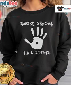 Official Smoke Skooma Hail Sithis Sweatshirt featuring a bold design, ideal for fans of The Elder Scrolls series.