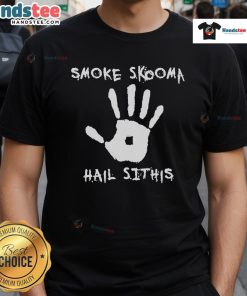 Official Smoke Skooma Hail Sithis T-Shirt featuring bold graphics and a dark design for fans of Skyrim merchandise.