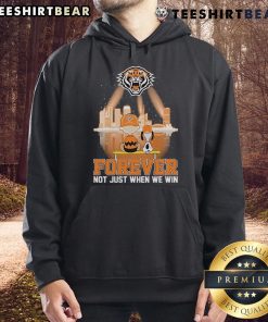Alt Text: Official Snoopy and Charlie Brown Wests Tigers hoodie featuring Peanuts Forever, Not Just When We Win design.