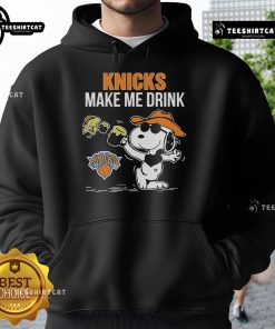 Alt Text: Official Snoopy and Woodstock New York Knicks hoodie featuring a playful design for fans and collectors.