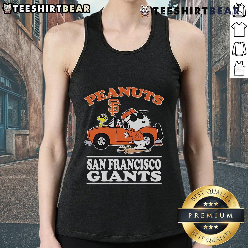 Official Snoopy And Woodstock The Peanuts X San Francisco Giants Joe Cool Tank Top Alt Text: Official Snoopy and Woodstock Peanuts X San Francisco Giants Joe Cool Tank Top in vibrant colors, perfect for fans.