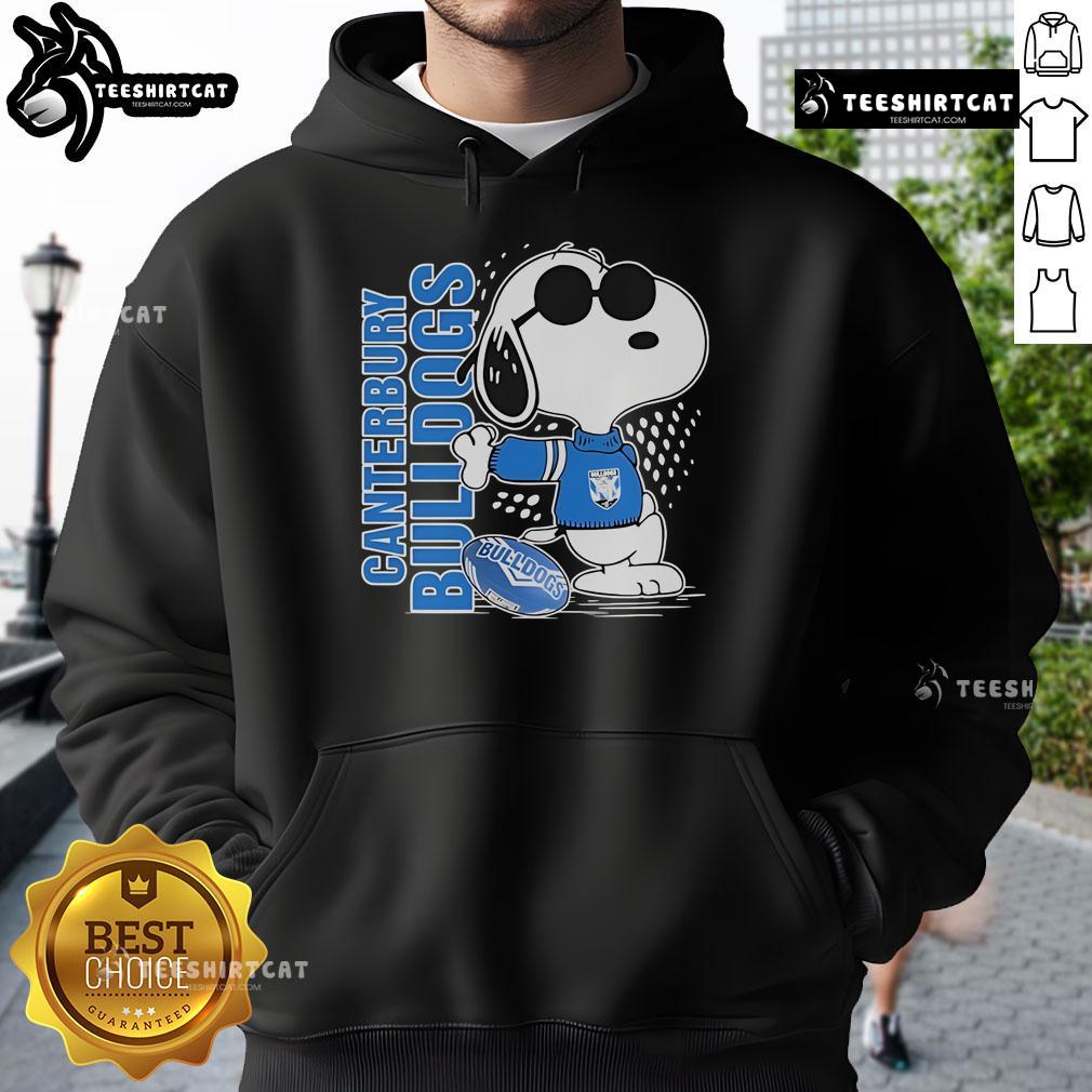 Official Snoopy Fan Canterbury Bankstown Bulldogs X The Peanuts Hoodie Official Snoopy Fan Canterbury Bankstown Bulldogs X The Peanuts Hoodie featuring iconic Snoopy design and team colors.