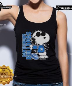 Official Snoopy Fan Canterbury Bankstown Bulldogs X The Peanuts tank top featuring a vibrant design and team logo.