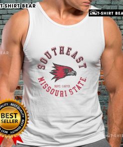 Vintage tank top featuring the official Southeast Missouri State Redhawks logo in a classic circle design.